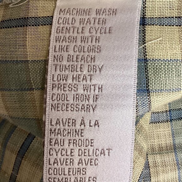 Jones New York Sport Plaid Linen Button Front Shirt Sz S #178D - Picture 7 of 7